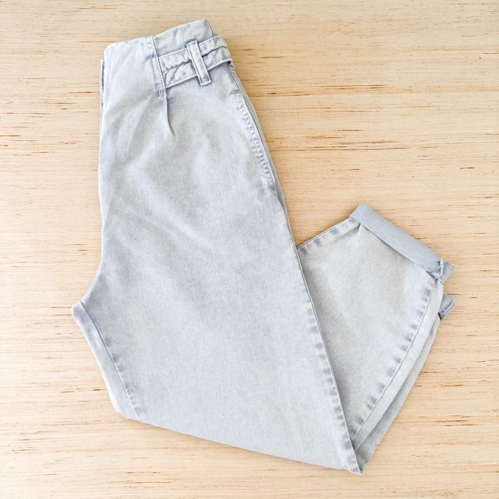 Zara High‎ Rise Balloon Gray Denim Jeans Size 2